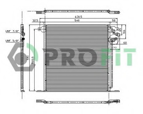 Condensator, climatizare PR 3560C1 PROFIT - Radiator clima Condensator, climatizare PR 3560C1 PROFIT - Radiator clima