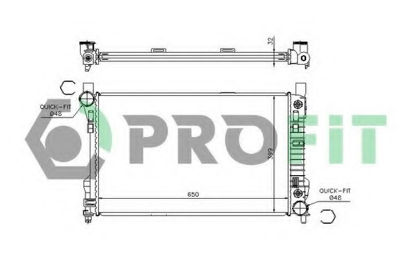 Radiator, racire motor PR 3567A1 PROFIT - Radiator apa/piese Radiator, racire motor PR 3567A1 PROFIT - Radiator apa/piese