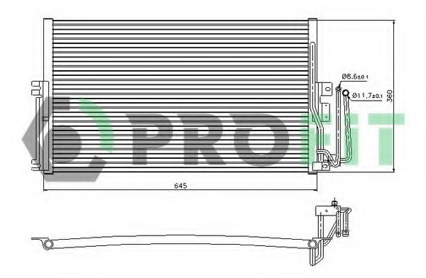Condensator, climatizare PR 5077C1 PROFIT - Radiator clima Condensator, climatizare PR 5077C1 PROFIT - Radiator clima