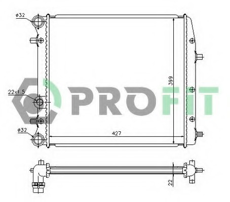 Radiator, racire motor PR 6402A1 PROFIT - Radiator apa/piese Radiator, racire motor PR 6402A1 PROFIT - Radiator apa/piese