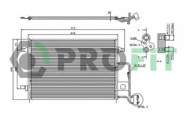 Condensator, climatizare PR 9540C1 PROFIT - Radiator clima Condensator, climatizare PR 9540C1 PROFIT - Radiator clima