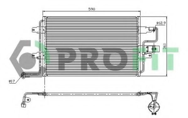 Condensator, climatizare PR 9545C1 PROFIT - Radiator clima Condensator, climatizare PR 9545C1 PROFIT - Radiator clima