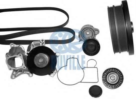 Pompa apa + Set curea transmisie cu caneluri 55064802 RUVILLE - Pompa apa/ garnitura Pompa apa + Set curea transmisie cu caneluri 55064802 RUVILLE - Pompa apa/ garnitura