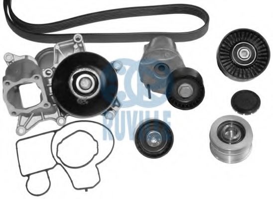 Pompa apa + Set curea transmisie cu caneluri 55095821 RUVILLE - Set curea transmisie cu caneluri Pompa apa + Set curea transmisie cu caneluri 55095821 RUVILLE - Set curea transmisie cu caneluri