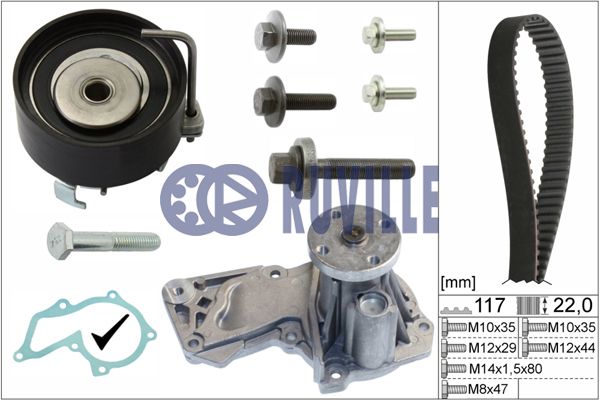 Set pompa apa + curea dintata 55282701 RUVILLE - Pompa apa/ garnitura Set pompa apa + curea dintata 55282701 RUVILLE - Pompa apa/ garnitura
