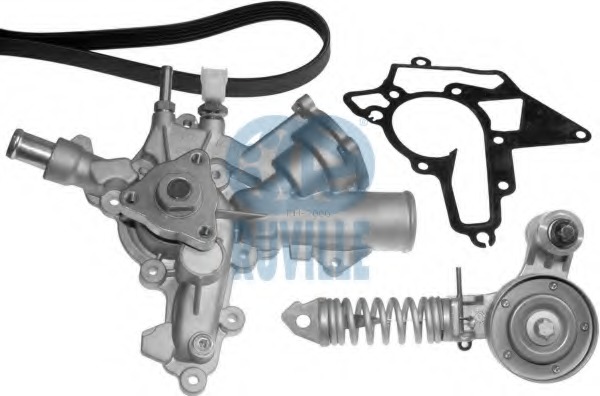 Pompa apa + Set curea transmisie cu caneluri 55345802 RUVILLE - Set curea transmisie cu caneluri Pompa apa + Set curea transmisie cu caneluri 55345802 RUVILLE - Set curea transmisie cu caneluri
