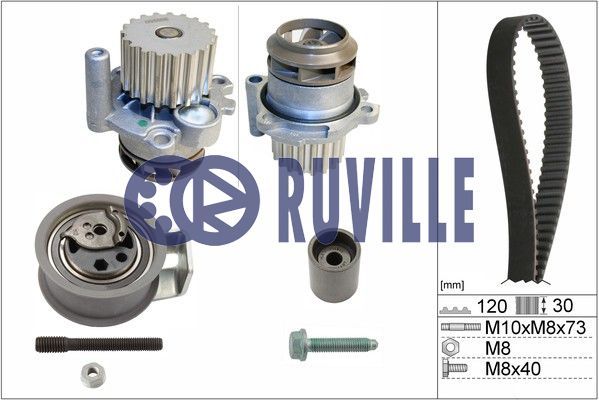 Set pompa apa + curea dintata 55494701 RUVILLE - Kit distributie / curea distributie