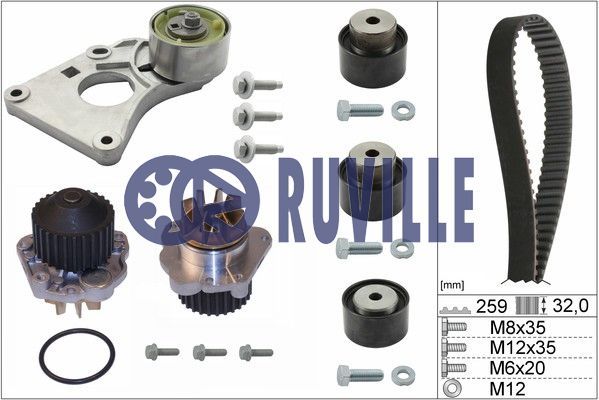 Set pompa apa + curea dintata 56643702 RUVILLE - Pompa apa/ garnitura
