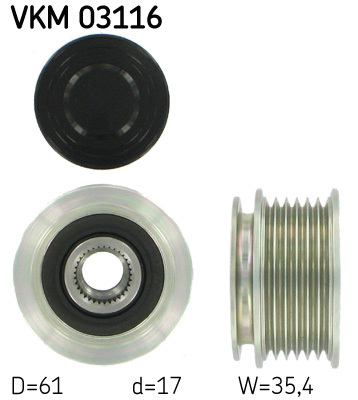 Sistem roata libera, generator VKM 03116 SKF - Componente alternator Sistem roata libera, generator VKM 03116 SKF - Componente alternator