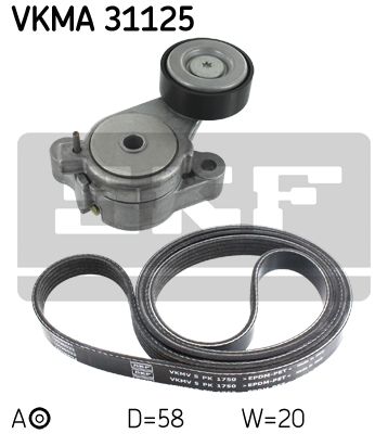 Set curea transmisie cu caneluri VKMA 31125 SKF - Transmisie - kit accesorii Set curea transmisie cu caneluri VKMA 31125 SKF - Transmisie - kit accesorii
