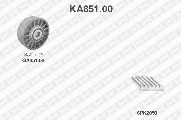 Set curea transmisie cu caneluri KA851.00 SNR - Set curea transmisie cu caneluri Set curea transmisie cu caneluri KA851.00 SNR - Set curea transmisie cu caneluri