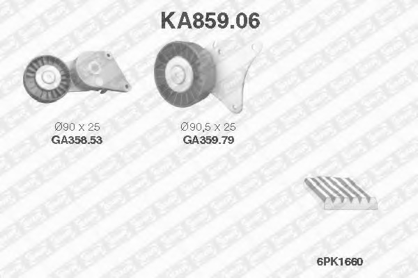 Set curea transmisie cu caneluri KA859.06 SNR - Transmisie - kit accesorii Set curea transmisie cu caneluri KA859.06 SNR - Transmisie - kit accesorii