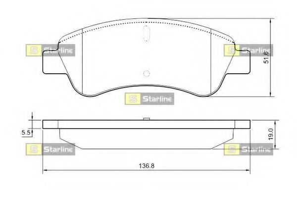 set placute frana,frana disc BD S238 STARLINE - Frana disc set placute frana,frana disc BD S238 STARLINE - Frana disc