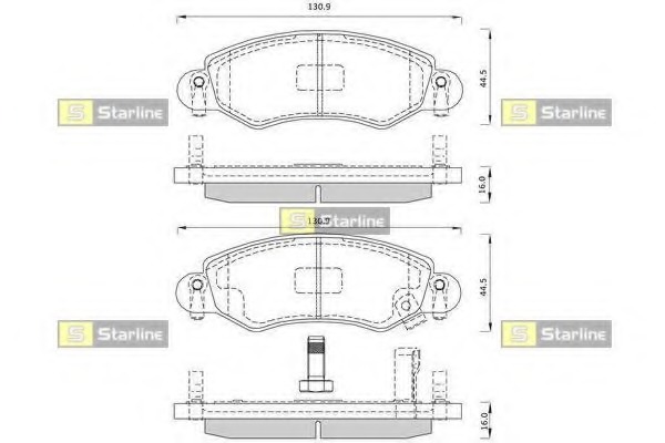 set placute frana,frana disc BD S263 STARLINE - Frana disc