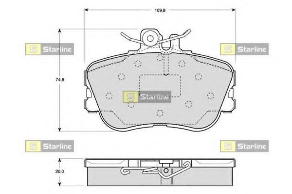set placute frana,frana disc BD S286 STARLINE - Set placute frana set placute frana,frana disc BD S286 STARLINE - Set placute frana