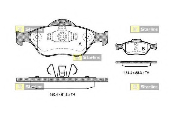 set placute frana,frana disc BD S306 STARLINE - Set placute frana set placute frana,frana disc BD S306 STARLINE - Set placute frana