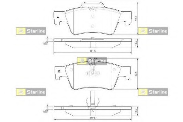 set placute frana,frana disc BD S353 STARLINE set placute frana,frana disc BD S353 STARLINE