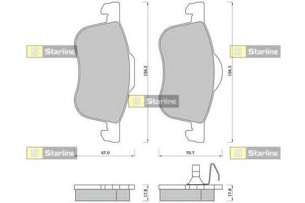 set placute frana,frana disc BD S371 STARLINE - Frana disc