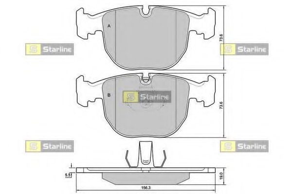set placute frana,frana disc BD S384 STARLINE - Frana disc