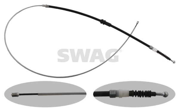 Cablu, frana de parcare 30 93 6957 SWAG - Maneta/ cablu