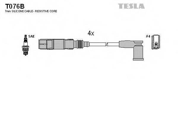 Set cablaj aprinder T076B TESLA - Fisa bujie