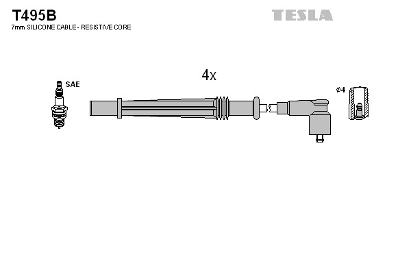 Set cablaj aprinder T495B TESLA - Fisa bujie