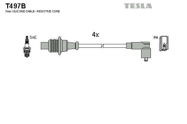 Set cablaj aprinder T497B TESLA - Fisa bujie