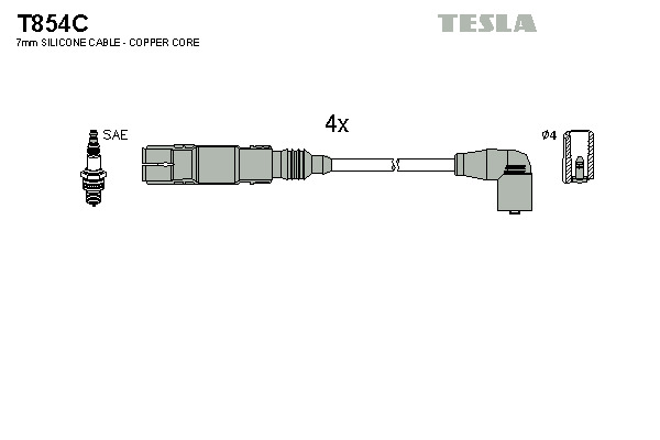 Set cablaj aprinder T854C TESLA - Fisa bujie