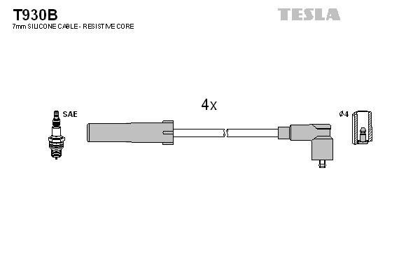 Set cablaj aprinder T930B TESLA - Fisa bujie