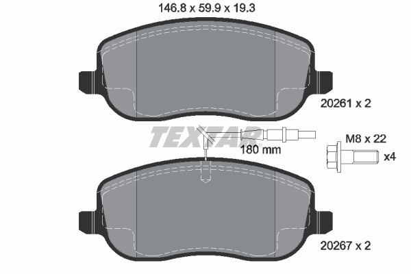 set placute frana,frana disc 2026101 TEXTAR - Set placute frana set placute frana,frana disc 2026101 TEXTAR - Set placute frana