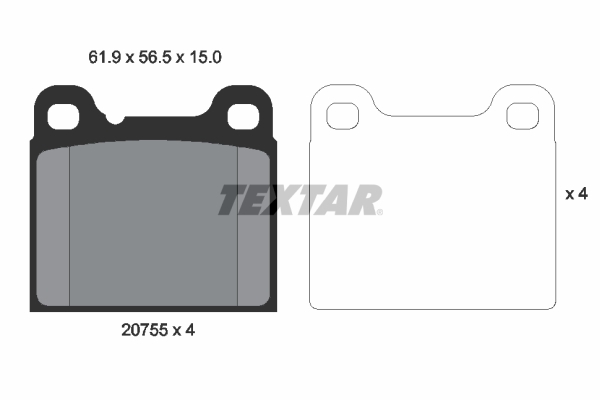 set placute frana,frana disc 2075506 TEXTAR - Frana disc set placute frana,frana disc 2075506 TEXTAR - Frana disc