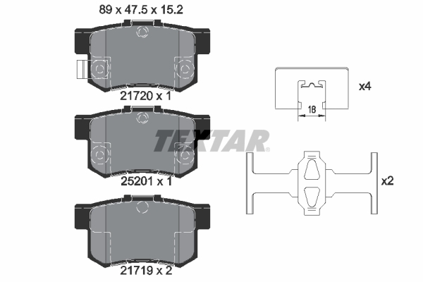 set placute frana,frana disc 2172001 TEXTAR - Frana disc
