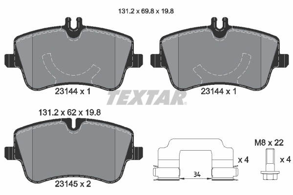 set placute frana,frana disc 2314402 TEXTAR - Set placute frana set placute frana,frana disc 2314402 TEXTAR - Set placute frana