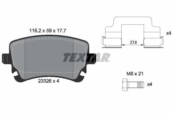 set placute frana,frana disc 2332601 TEXTAR - Frana disc set placute frana,frana disc 2332601 TEXTAR - Frana disc