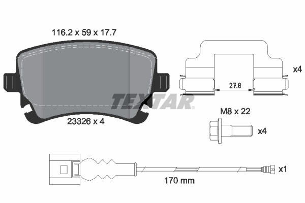 set placute frana,frana disc 2332602 TEXTAR - Frana disc set placute frana,frana disc 2332602 TEXTAR - Frana disc