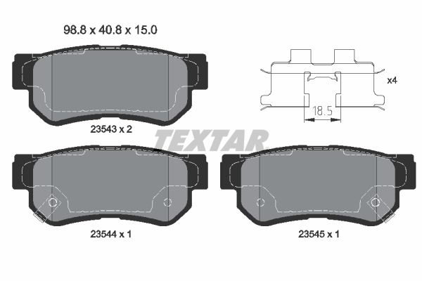 set placute frana,frana disc 2354301 TEXTAR - Frana disc set placute frana,frana disc 2354301 TEXTAR - Frana disc