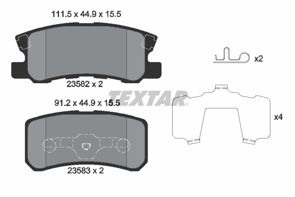 set placute frana,frana disc 2358202 TEXTAR - Frana disc