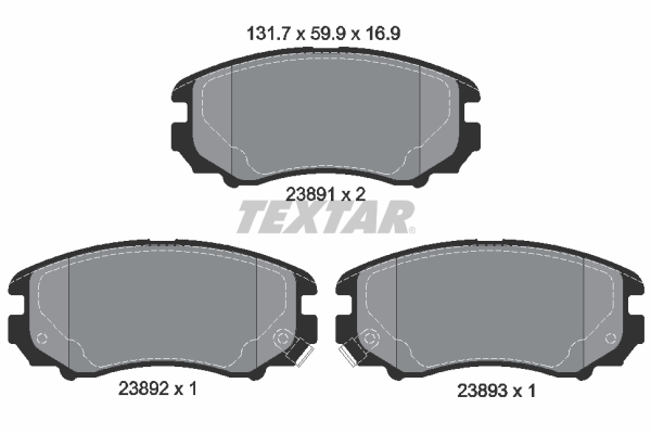 set placute frana,frana disc 2389101 TEXTAR - Frana disc set placute frana,frana disc 2389101 TEXTAR - Frana disc