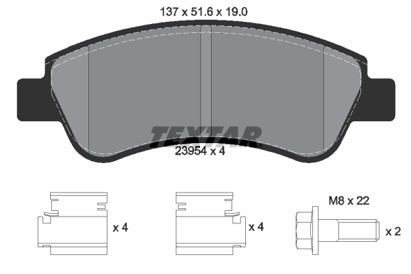 set placute frana,frana disc 2395401 TEXTAR - Frana disc set placute frana,frana disc 2395401 TEXTAR - Frana disc