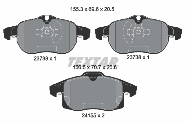 set placute frana,frana disc 2415501 TEXTAR - Frana disc set placute frana,frana disc 2415501 TEXTAR - Frana disc