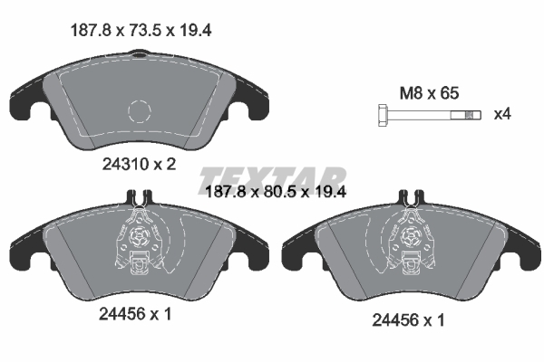 set placute frana,frana disc 2431001 TEXTAR set placute frana,frana disc 2431001 TEXTAR