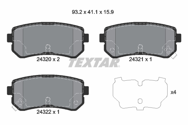 set placute frana,frana disc 2432001 TEXTAR - Frana disc set placute frana,frana disc 2432001 TEXTAR - Frana disc