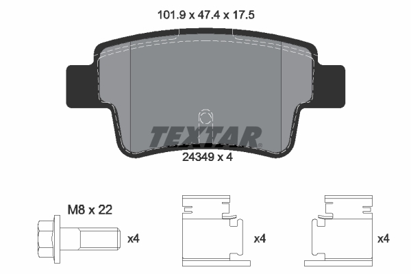set placute frana,frana disc 2434901 TEXTAR - Set placute frana set placute frana,frana disc 2434901 TEXTAR - Set placute frana
