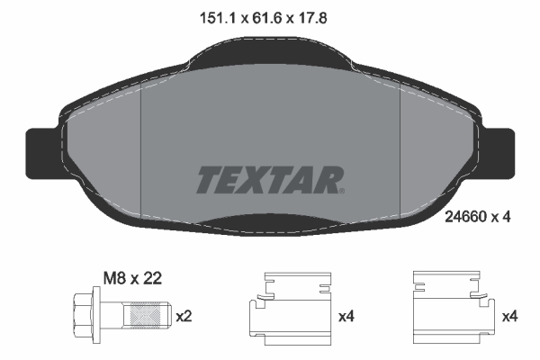 set placute frana,frana disc 2466001 TEXTAR - Frana disc set placute frana,frana disc 2466001 TEXTAR - Frana disc