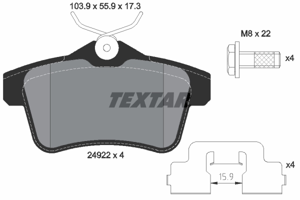 set placute frana,frana disc 2492201 TEXTAR - Frana disc set placute frana,frana disc 2492201 TEXTAR - Frana disc