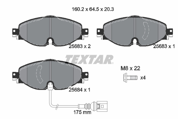 set placute frana,frana disc 2568301 TEXTAR - Frana disc set placute frana,frana disc 2568301 TEXTAR - Frana disc