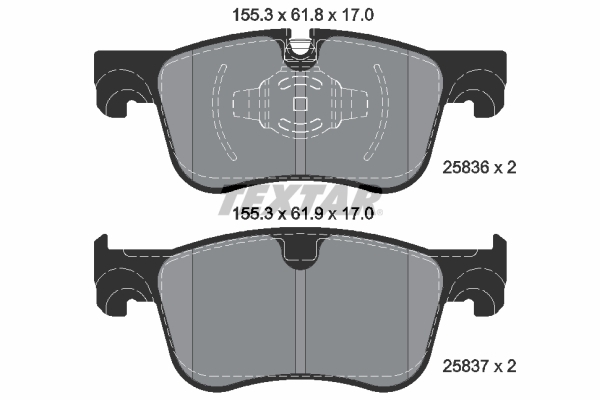 set placute frana,frana disc 2583601 TEXTAR - Frana disc