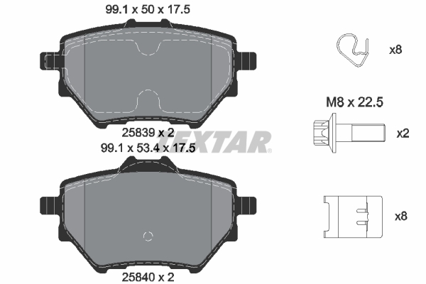 set placute frana,frana disc 2583901 TEXTAR - Frana disc