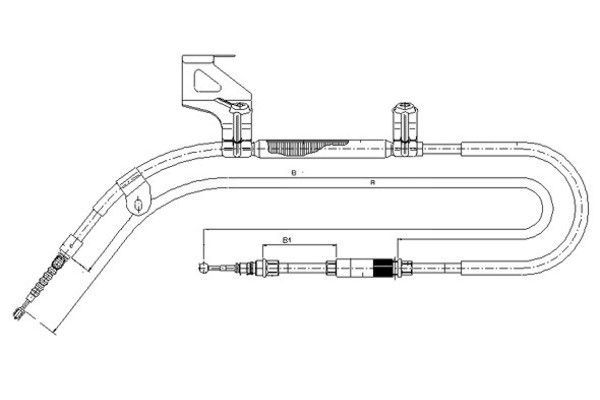 Cablu, frana de parcare 44007100 TEXTAR - Maneta/ cablu
