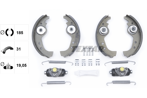 Set saboti frana 83005900 TEXTAR - Material frictiune sabot frana/ sabot frana